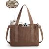 BAGSMART Corduroy Tote Bag for Women Work/Travel, Teacher Nurse Bible Church Hobo | 12L fits 14″ laptop, w/ 40oz cup holder, 5L fits Kindle, w/ cossbody strap, For work, campus, travel, everyday(Mocha Brown)