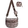 BAGSMART Small Crossbody Bags for Women，Puffer Cute Bum Bag with Pouch, Quilted Purse for Daily Travel College, Camel | 4.6L compact size, small yet spacious, structured bum bag, 2-in-1 set(Leopard)