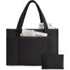 BAGSMART Tote Bag for Women, 2Pc Puffer Tote Bag Set with Zipper, Quilted Large Work Teacher Bag for Travel(Black)