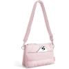 BAGSMART Cross Body Purse, Medium Crossbody Bags for Women Travel Purse, 4.3L Puffy Handbag Wallet with RFID Blocking Slots(Pink)