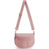 BAGSMART Cross Body Purse, Medium Crossbody Bags for Women Travel Purse, Quilted Puffer Bum Bag Handbag Wallet with Pockets(Dark Pink)