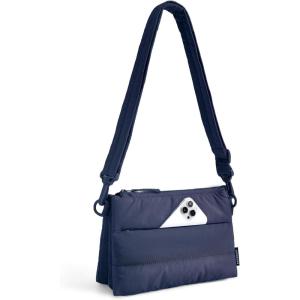 BAGSMART Cross Body Purse, Medium Crossbody Bags for Women Travel Purse, 4.3L Puffy Handbag Wallet with RFID Blocking Slots(Navy Blue)