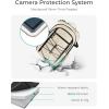 BAGSMART Professional Camera Backpack for DSLRs, Protective Camera Bag with Tripod Holder, Rain Cover & 17″ Laptop Compartment, Drone Backpack, Beige(Beige)