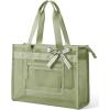 BAGSMART Mesh Beach Bag with Zipper Pocket, Large Beach Tote Bags for Women | for 40 oz Bottle, Removable Ribbon Bow, Sandproof & Washable, Cruise Essentials, for Swim, Pool, Gym, Vacation, Travel Bag(Forest Green)