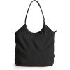 BAGSMRT Corduroy Tote Bag for Women with PU Leather Handles, Casual Shoulder Bag with Zipper Handbag for Travel Work(Black)