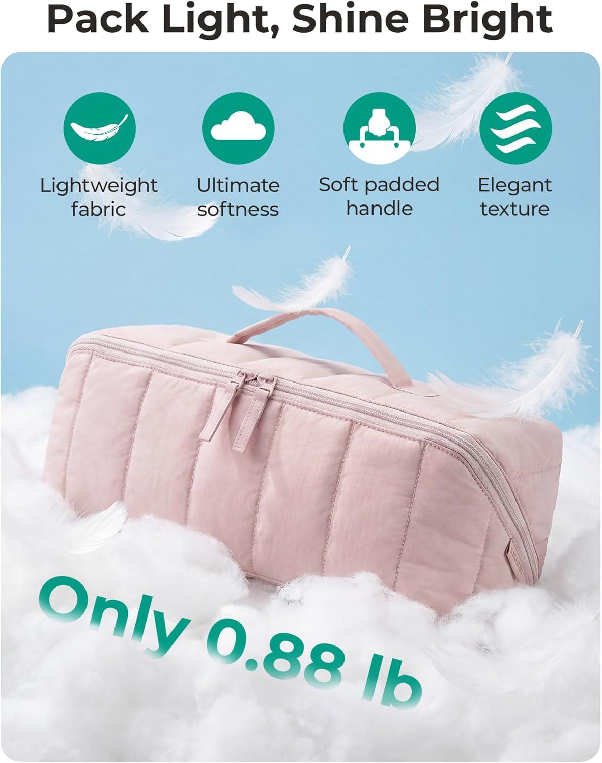 imageBAGSMART Hair Tool Organizer Travel Bag Compatible with Dyson Airwrap Shark Hair Dryer Wideopen Accessories Organizer with Heat Resistant Mat Makeup Bag for Dyson Attachments Curling Iron BrownLeopard Print