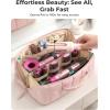 BAGSMART Hair Tool Organizer Travel Bag Compatible with Dyson Airwrap, Shark Hair Dryer, Wide-open Accessories Organizer with Heat Resistant Mat, Makeup Bag for Dyson Attachments, Curling Iron, Brown(Brown)