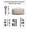 BAGSMART Hair Tool Organizer Travel Bag Compatible with Dyson Airwrap,Shark Hair Dryer, Wide-open Dyson Case with Heat Resistant Mat, Metal Hanging Hook for Long Barrel, Straighteners, Curling Iron(Olive green)