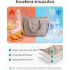 BAGSMART Lunch Bag for Women Small Cute Quilted Lunch Box Insulated Lightweight, Leakproof, Durable & Reusable Tote Bag for Work, Travel, Outdoor, Brown(Brown Checkered)