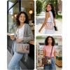 BAGSMART Small Tote Bag for Women, Puffer Quilted Work Tote Bag, Zipper Closure for Work Travel College | Small & mini tote, Lightweight 2 sizes, crossbody bag, 14‘’ laptop bag, crossbody bag, teacher bag(6l-blush Pink)