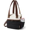 BAGSMART Double Deck Lunch Bag Women, Insulated Reusable Lunch Box, Quilted Puffer Lunch Tote with Shoulder Strap, Durable Large Lunch Cooler For Work Picnic Travel Meal Prep Flight, Camel(Beige + Black)