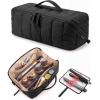 BAGSMART Hair Tool Organizer Travel Bag Compatible with Dyson Airwrap, Shark Hair Dryer, Wide-open Accessories Organizer with Heat Resistant Mat, Makeup Bag for Dyson Attachments, Curling Iron, Brown(Black)