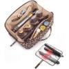 BAGSMART Hair Tool Organizer Travel Bag Compatible with Dyson Airwrap, Shark Hair Dryer, Wide-open Accessories Organizer with Heat Resistant Mat, Makeup Bag for Dyson Attachments, Curling Iron, Brown(Leopard Print)