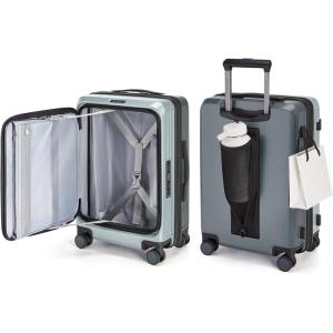 BAGSMART Top Opening Carry On Luggage 22x14x9 Airline Approved with TSA Lock, Expandable 20 Inch Deep Compartment Hard Shell Suitcases with Double Spinner Wheels, Purple(Green)