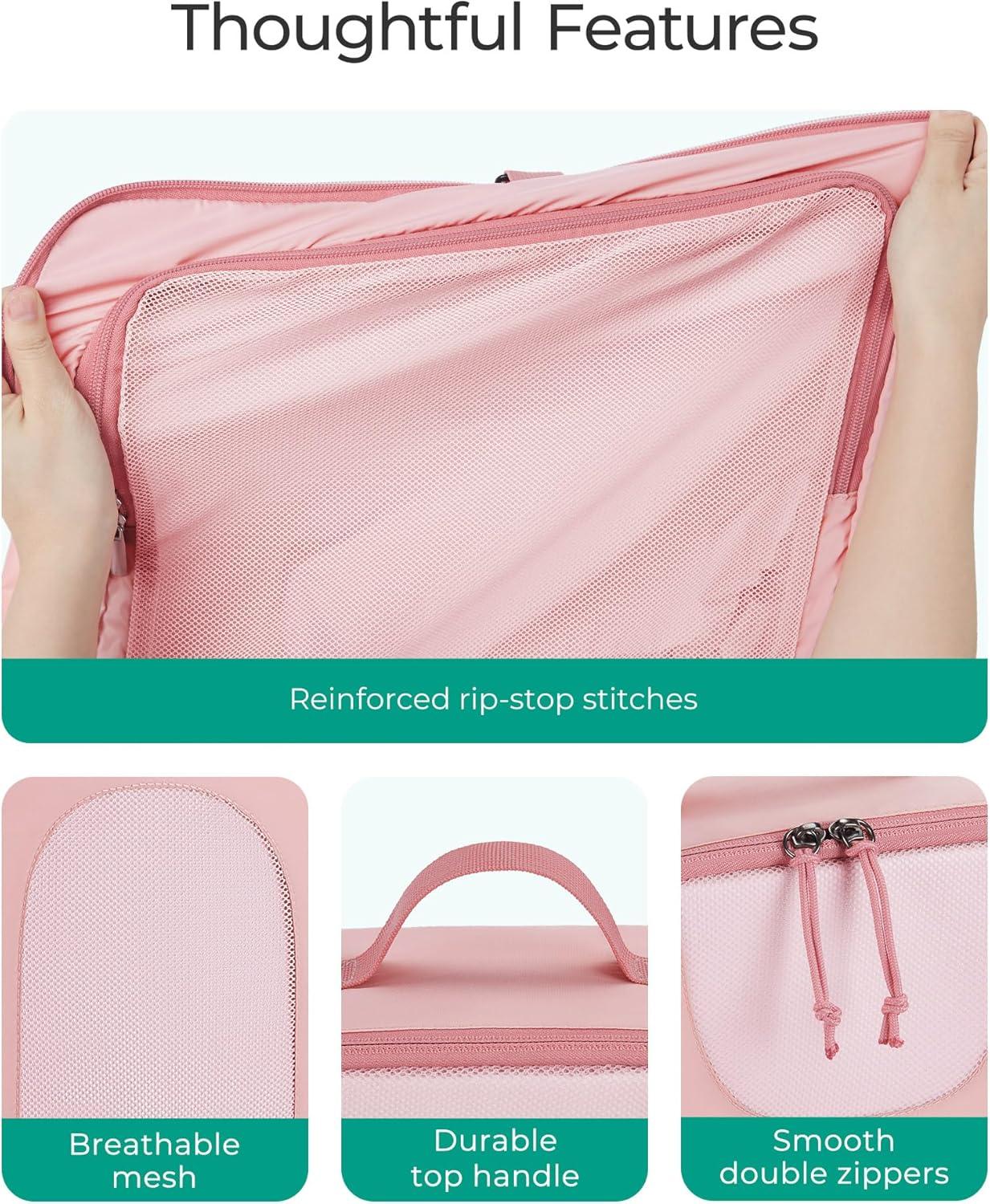 imageBAGSMART Hanging Travel Packing Cubes 6 Set Large Travel Cubes for Women Cruise Ship Essentials Suitcase Organizers