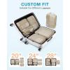 BAGSMART Compression Packing Cubes for Travel, 6 Set Packing Cubes for Carry on Suitcases, Compression Travel Cubes & Suitcase Organizer for Packing with Shoe Bag Grey(02-Khaki)