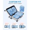 BAGSMART Compression Packing Cubes for Travel, 6 Set Packing Cubes for Carry on Suitcases, Compression Travel Cubes & Suitcase Organizer for Packing with Shoe Bag Grey(Sky Blue)