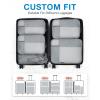 BAGSMART Compression Packing Cubes for Travel, 6 Set Packing Cubes for Carry on Suitcases, Compression Travel Cubes & Suitcase Organizer for Packing with Shoe Bag Grey(01-Grey)