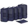 BAGSMART Compression Packing Cubes for Travel, 6 Set Packing Cubes for Carry on Suitcases, Compression Travel Cubes & Suitcase Organizer for Packing with Shoe Bag Grey(Navy Blue)