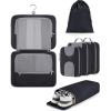 BAGSMART Hanging Travel Packing Cubes, 6 Set Large Travel Cubes for Women Cruise Ship Essentials, Suitcase Organizers