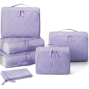 BAGSMART Packing Cubes for Suitcases, 6 Set Suitcase Organizer Bags Set