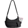 BAGSMART Crossbody Purses for Women with Adjustable Strap, Small Puffer Hobo Bags, Compact Fluffy Shoulder Handbags Pouch(Black)