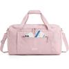 BAGSMART Weekend Bag with Shoe Bag, 32L Travel Duffle Bag with Laptop Compartment, Sports Duffel Bags Gym Bag Carry On Bag for Travel, Gym, Dark Brown(Pink)