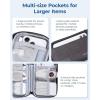 BAGSMART Small Travel Cable Organizer, Tech Organizer for Charger, Phone, Black(Black)