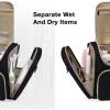 BAGSMART Toiletry Bag, Travel Toiletry Bag for Women, Water-resistant Cosmetic Makeup Bag, Large Capacity Door Room Essentials Travel Organizer for Full Sized Toiletries and Cosmetics, Black(Black)