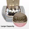 BAGSMART Toiletry Bag, Travel Toiletry Bag for Women, Water-resistant Cosmetic Makeup Bag, Large Capacity Door Room Essentials Travel Organizer for Full Sized Toiletries and Cosmetics, Black(Grey)