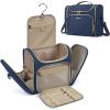 BAGSMART Toiletry Bag, Travel Toiletry Bag for Women, Water-resistant Cosmetic Makeup Bag, Large Capacity Door Room Essentials Travel Organizer for Full Sized Toiletries and Cosmetics, Black(Navy Blue)