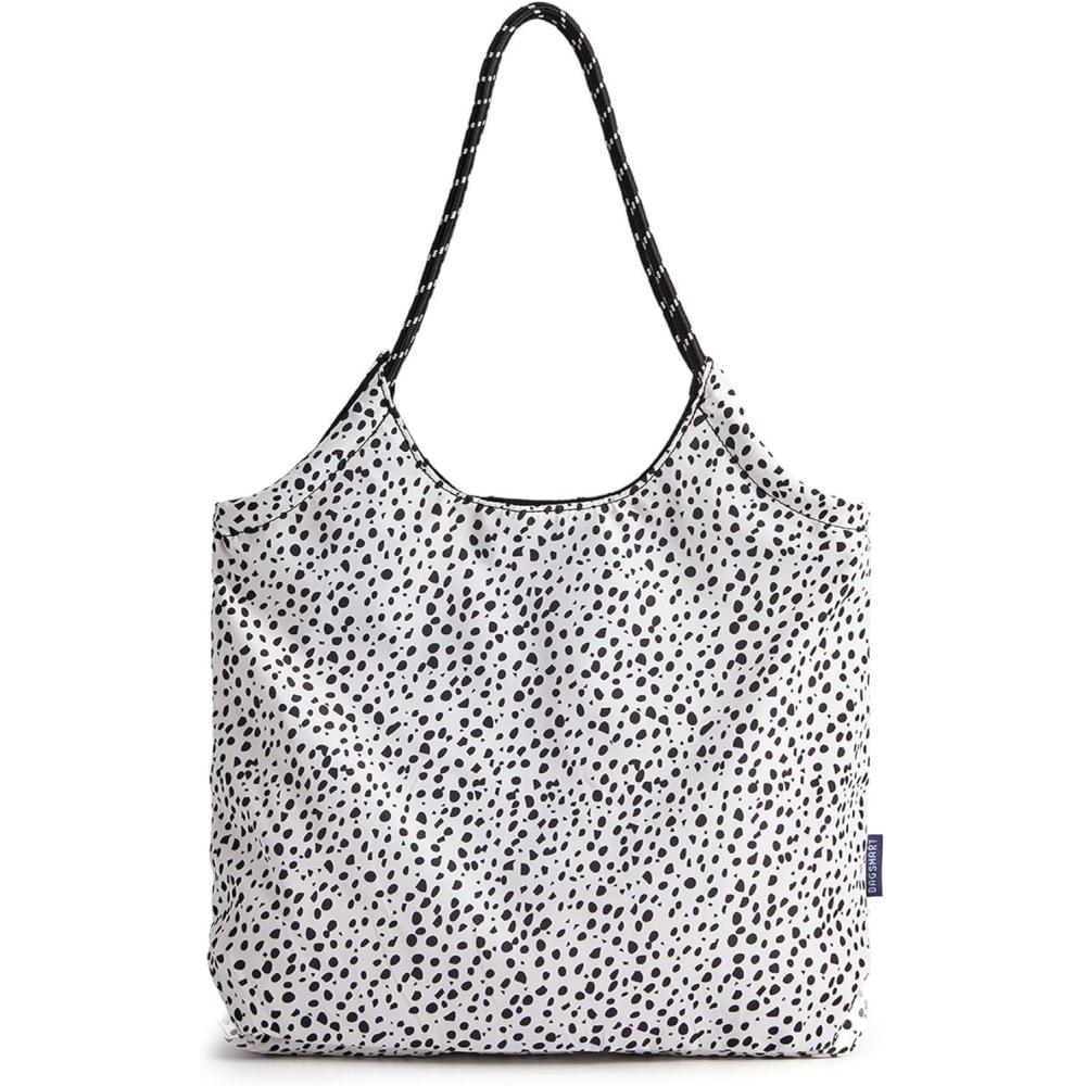 imageBAGSMART Beach Bags for Women Beach Tote Bag Beach Bag with Zipper Travel Tote Bag for Women Sandproof Swim Pool Bag Packable Beach Bag Beach Essentials for Travel Gym 125L Medium Tote Lightweight WaterresistantSpotted Pattern