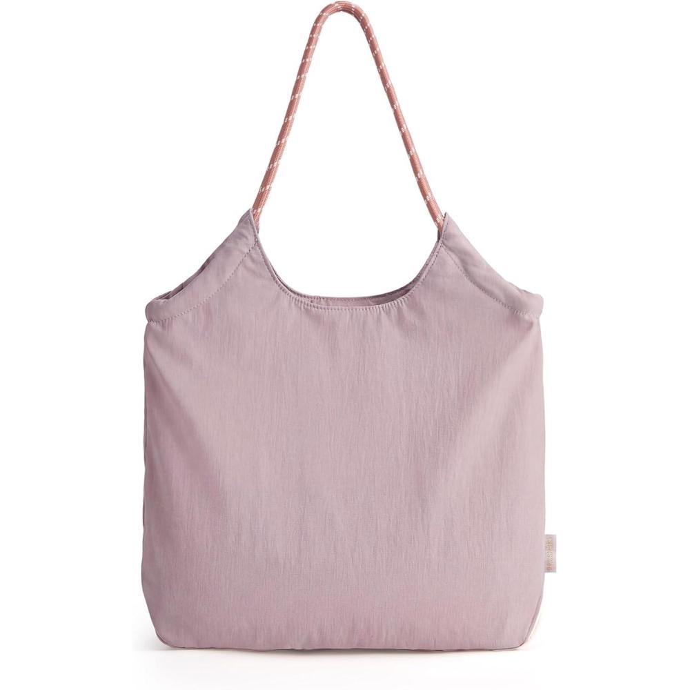 imageBAGSMART Beach Bags for Women Beach Tote Bag Beach Bag with Zipper Travel Tote Bag for Women Sandproof Swim Pool Bag Packable Beach Bag Beach Essentials for Travel Gym 125L Medium Tote Lightweight WaterresistantMist Purple