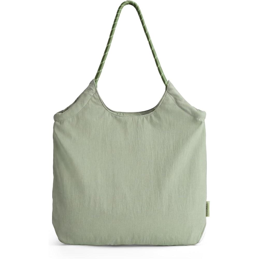 imageBAGSMART Beach Bags for Women Beach Tote Bag Beach Bag with Zipper Travel Tote Bag for Women Sandproof Swim Pool Bag  Packable Beach Bag Beach Essentials for Travel Gym 125L Medium Tote Lightweight WaterresistantForest Green