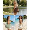 BAGSMART Beach Bags for Women, Beach Tote Bag Beach Bag with Zipper Travel Tote Bag for Women Sandproof Swim Pool Bag | Packable Beach Bag, Beach Essentials, for Travel, Gym, 12.5L Medium Tote, Lightweight, Water-resistant(Coffee Brown)