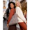 BAGSMART Beach Bags for Women, Beach Tote Bag Beach Bag with Zipper Travel Tote Bag for Women Sandproof Swim Pool Bag | Packable Beach Bag, Beach Essentials, for Travel, Gym, 12.5L Medium Tote, Lightweight, Water-resistant(Leopard Print)