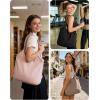 BAGSMART Beach Bags for Women, Beach Tote Bag Beach Bag with Zipper Travel Tote Bag for Women Sandproof Swim Pool Bag | Packable Beach Bag, Beach Essentials, for Travel, Gym, 12.5L Medium Tote, Lightweight, Water-resistant(Baby Pink)