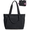 BAGSMART Yoga Tote Bag for Women with Knotted Handle, Lightweight Pilates Bag with Yoga Mat Holder, Gym Bag for Work Travel | for 15.6” Laptop, for 40oz Tumbler, Waterproof & Durable, Yoga Mat Bag Carrier, 23L Handbag, Shoulder Sling Bag(Black)