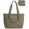 BAGSMART Yoga Tote Bag for Women with Knotted Handle, Lightweight Pilates Bag with Yoga Mat Holder, Gym Bag for Work Travel | for 15.6” Laptop, for 40oz Tumbler, Waterproof & Durable, Yoga Mat Bag Carrier, 23L Handbag, Shoulder Sling Bag(Olive Green)