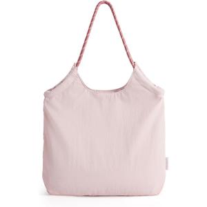 BAGSMART Beach Bags for Women, Beach Tote Bag Beach Bag with Zipper Travel Tote Bag for Women Sandproof Swim Pool Bag | Packable Beach Bag, Beach Essentials, for Travel, Gym, 12.5L Medium Tote, Lightweight, Water-resistant(Baby Pink)