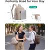 BAGSMART Small Backpacks for Women, Lightweight Puffer Mini Backpack Purse with Pouch, Quilted Casual Daypack, Water-Resistant Bookbag for Daily Travel College, 2-in-1 Set, Latte Brown(Lavender Purple)