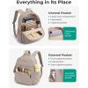 BAGSMART Small Backpacks for Women, Lightweight Puffer Mini Backpack Purse with Pouch, Quilted Casual Daypack, Water-Resistant Bookbag for Daily Travel College, 2-in-1 Set, Latte Brown(Lavender Purple)