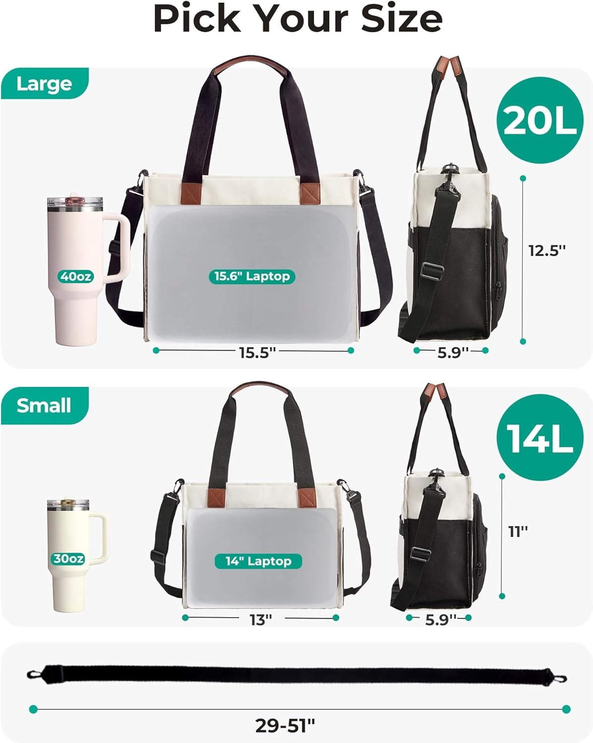 imageBAGSMART Canvas Tote Bag for Women Work Tote Bag with Zipper Crossbody Handbag for Travel Teacher NurseDeep Blue