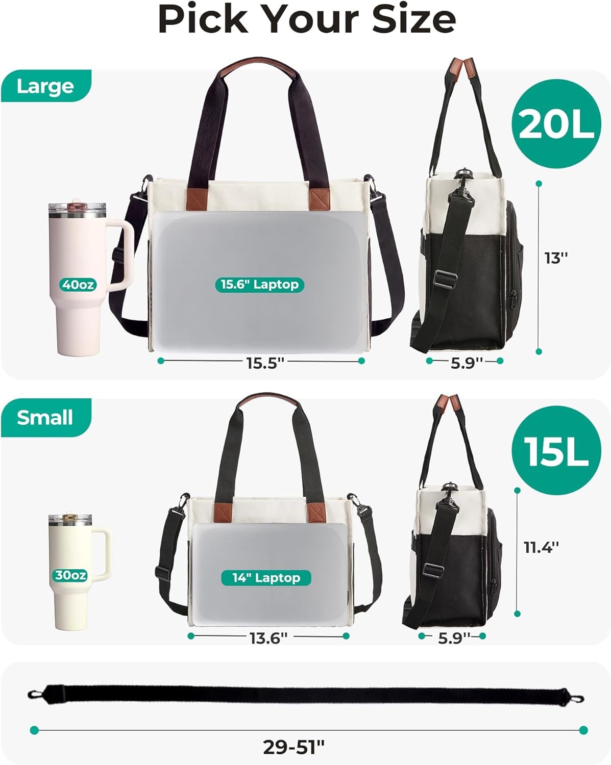 imageBAGSMART Canvas Tote Bag for Women Work Tote Bag with Zipper Crossbody Handbag for Travel Teacher NurseNavy