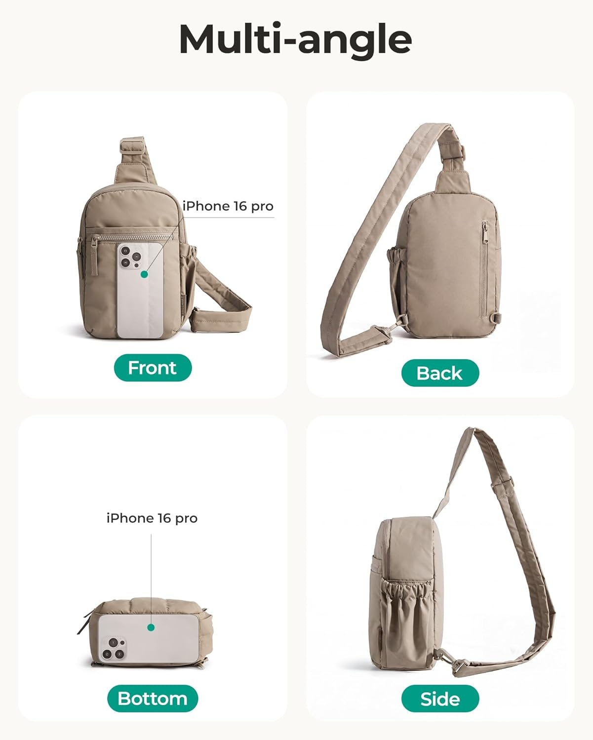 imageBAGSMART Small Crossbody Bags for Women Puffer Sling Bag Fanny Packs Purses Hobo Handbag for Daily Travel HikingChocolate