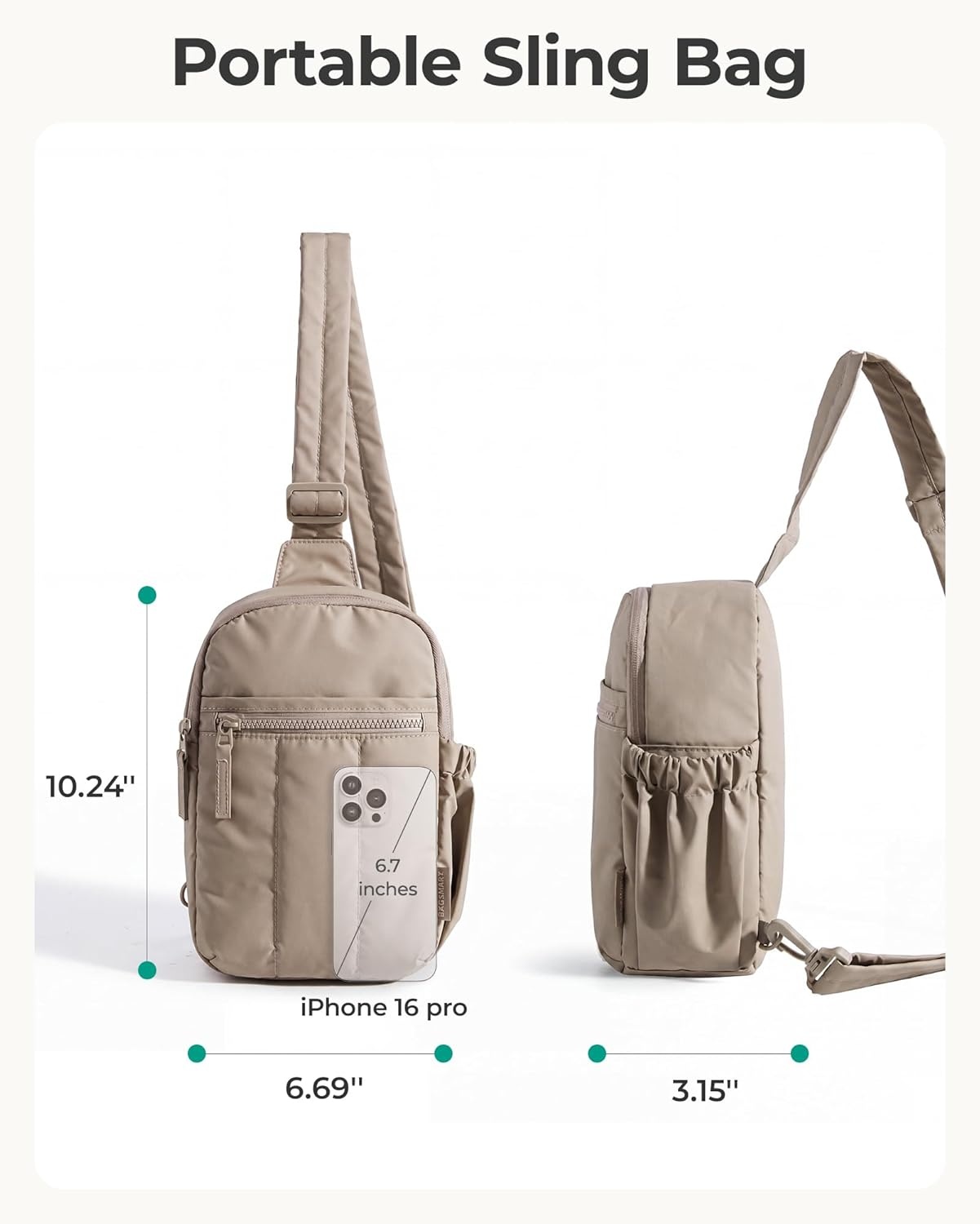 imageBAGSMART Small Crossbody Bags for Women Puffer Sling Bag Fanny Packs Purses Hobo Handbag for Daily Travel HikingNavy