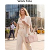 BAGSMART Canvas Tote Bag for Women, Work Tote Bag with Zipper, Crossbody Handbag for Travel Teacher Nurse(Camel)