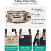 BAGSMART Canvas Tote Bag for Women, Work Tote Bag with Zipper, Crossbody Handbag for Travel Teacher Nurse(Camel)