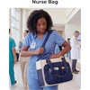 BAGSMART Canvas Tote Bag for Women, Work Tote Bag with Zipper, Crossbody Handbag for Travel Teacher Nurse(Deep Blue)