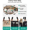 BAGSMART Canvas Tote Bag for Women, Work Tote Bag with Zipper, Crossbody Handbag for Travel Teacher Nurse(Khaki)